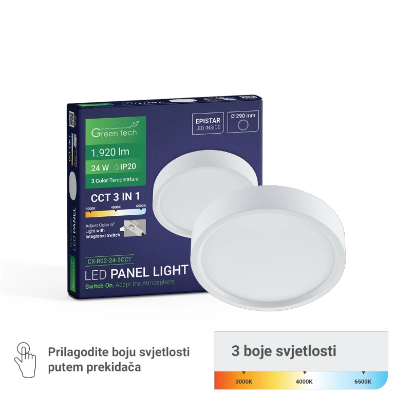 LED PANEL GREN TECH 24W CCT