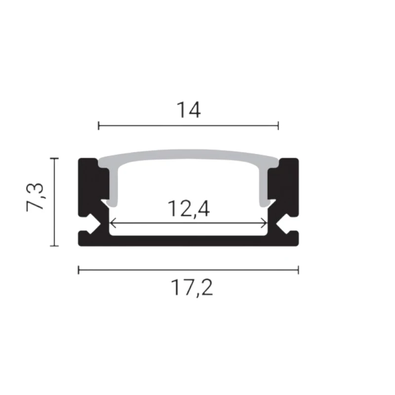 OPTONICA aluminijumski profil za LED traku 6 mm, dužine 2 m, model 5191