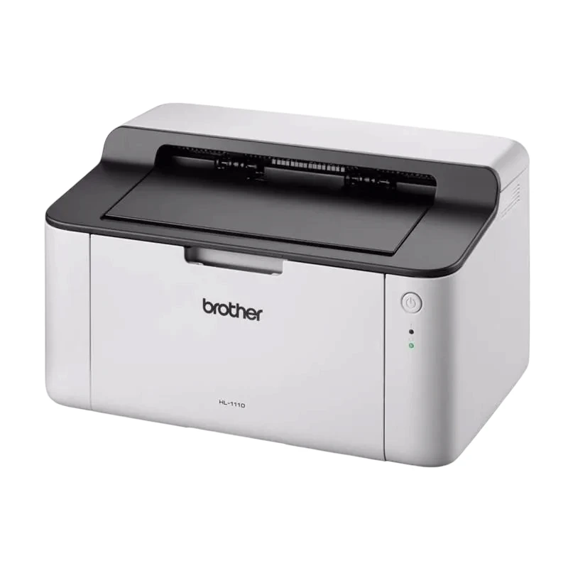 Brother HL-1110EYJ1 crno-bijeli laserski štampač A4, brzina štampe 20 stranica u minuti, rezolucija 2400 × 600 dpi i USB 2.0 povezivanje.