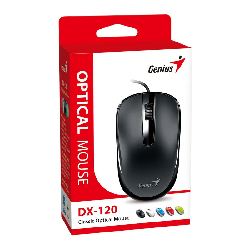 GENIUS DX-120 crni USB optički miš sa tri tipke i scroll točkićem